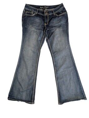 Ariya Jeans Embroidered Flap Pocket Bootcut Jeans 13/14  Contrast Stitching